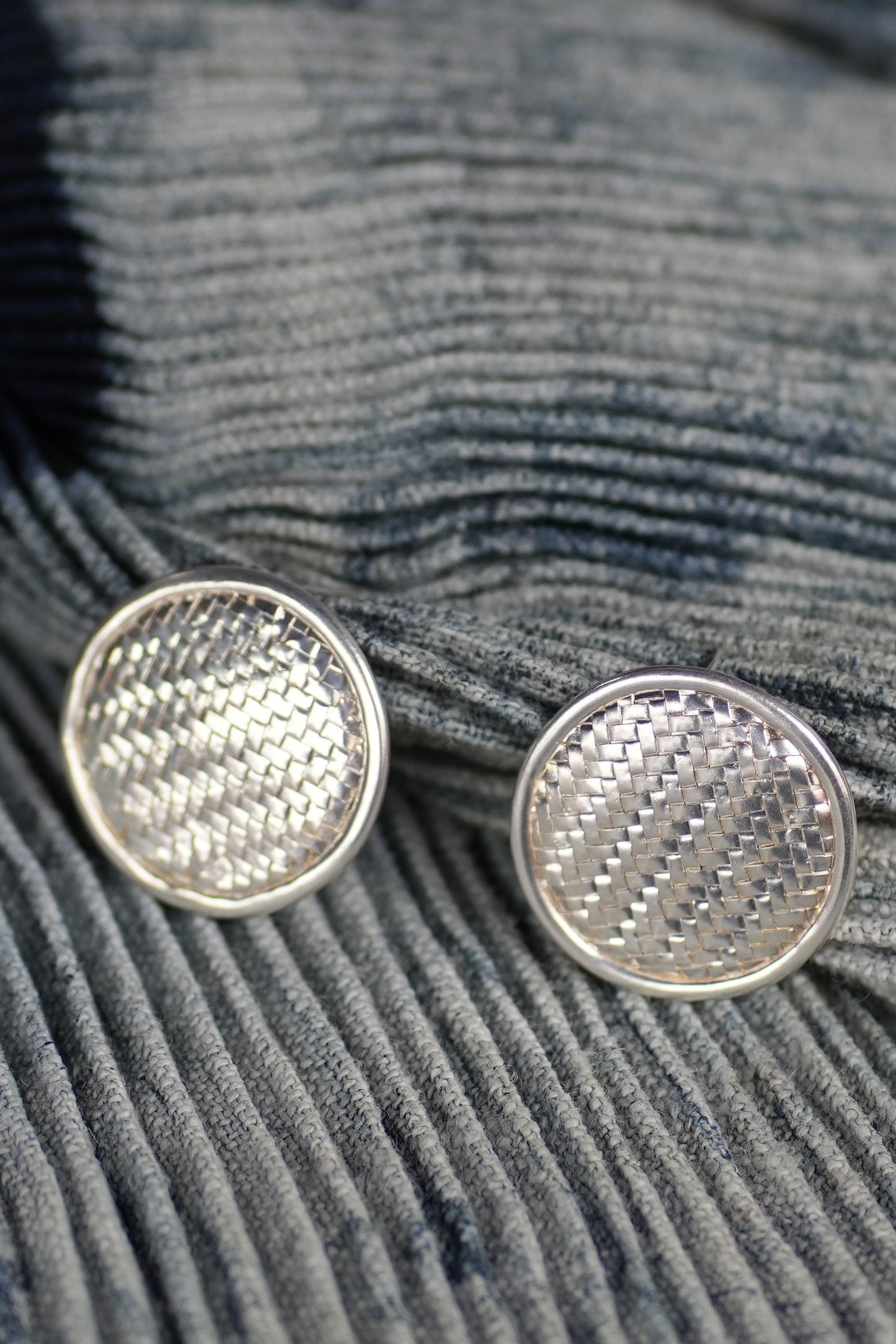 Weave Medallion Studs
