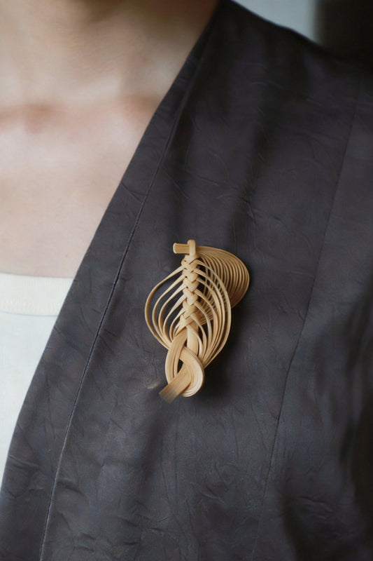 Feather & Flying Pipa Brooch