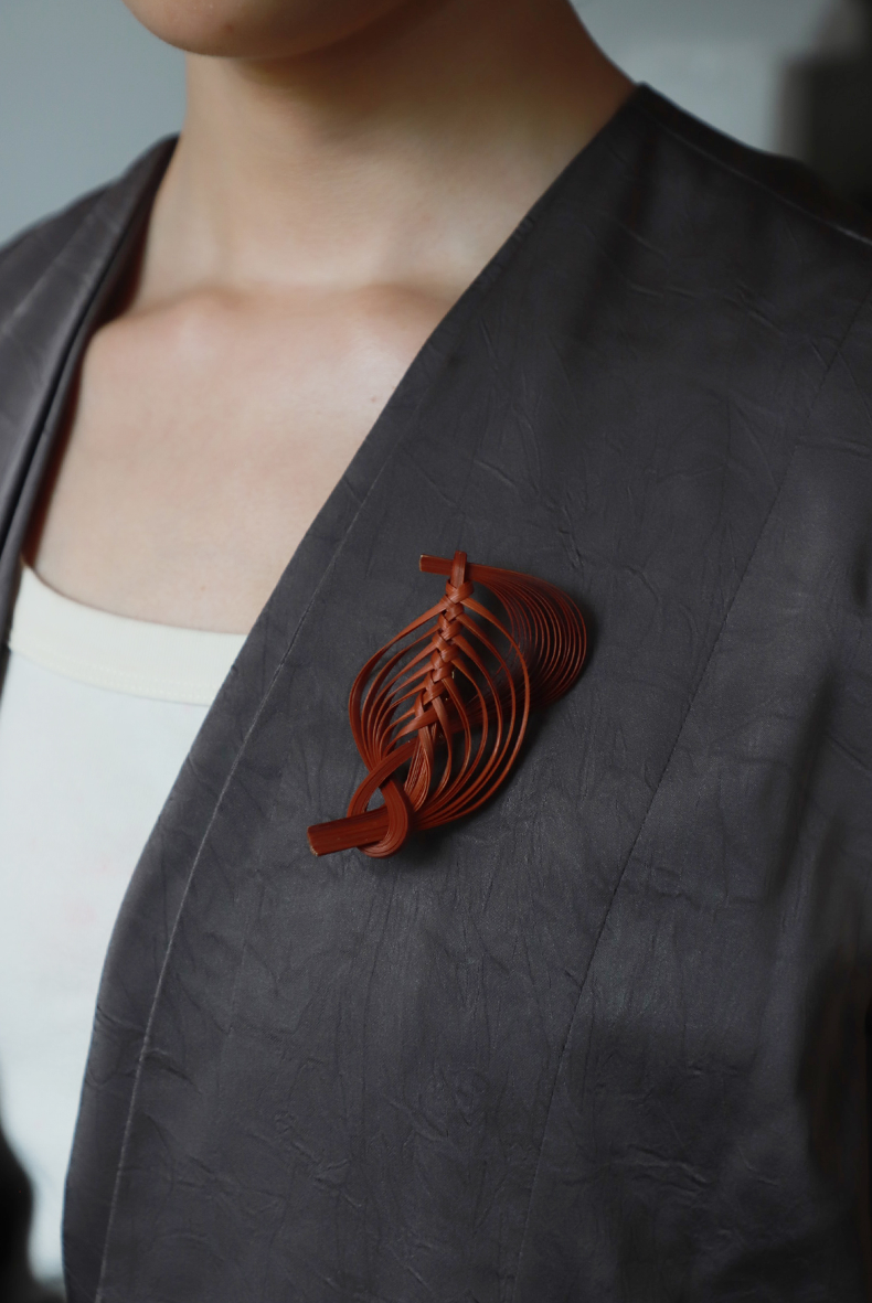 Feather & Flying Pipa Brooch
