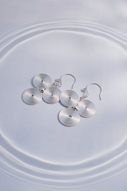 Water Vortex Triple-Drop Earrings