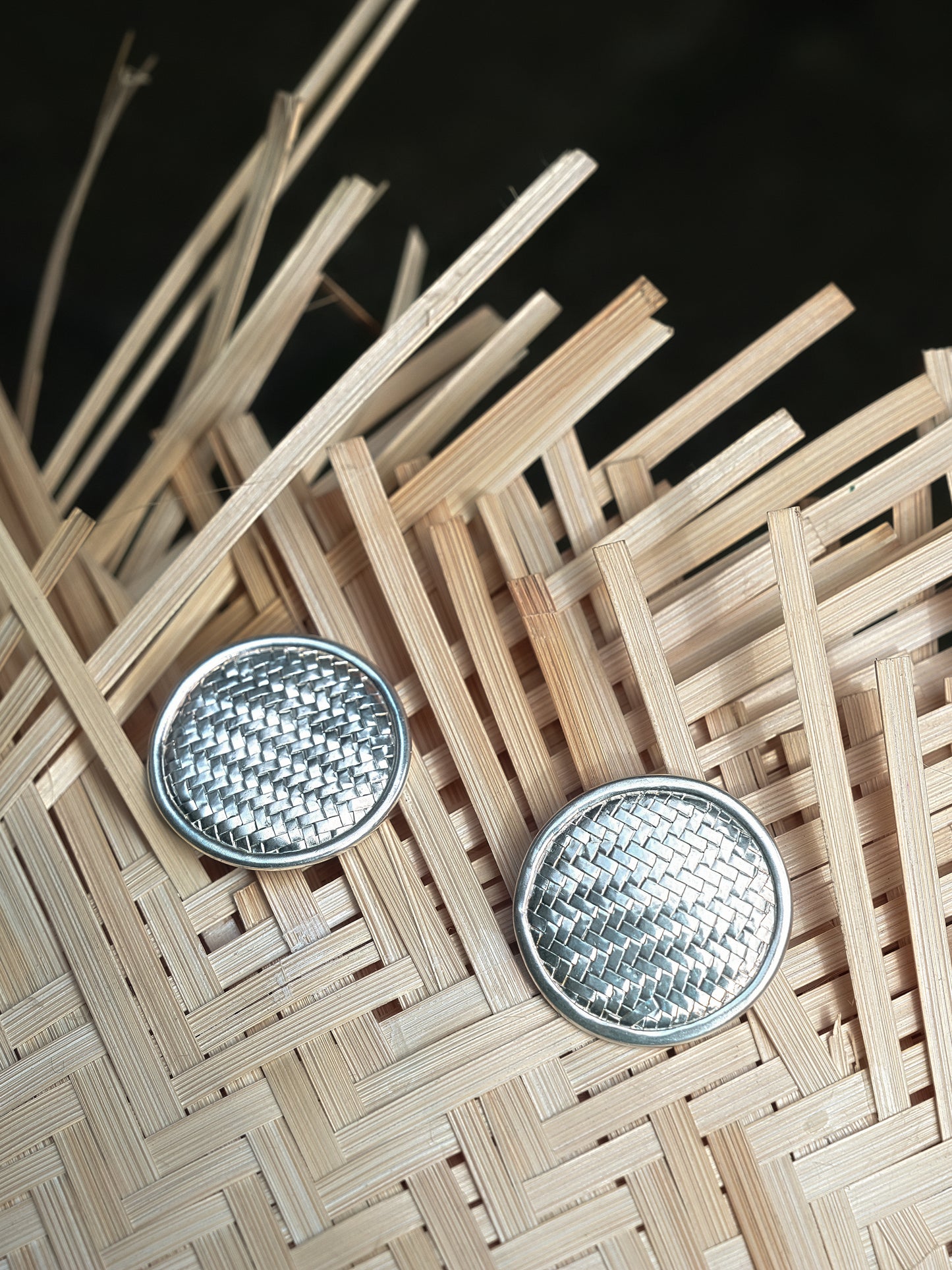 Weave Medallion Studs